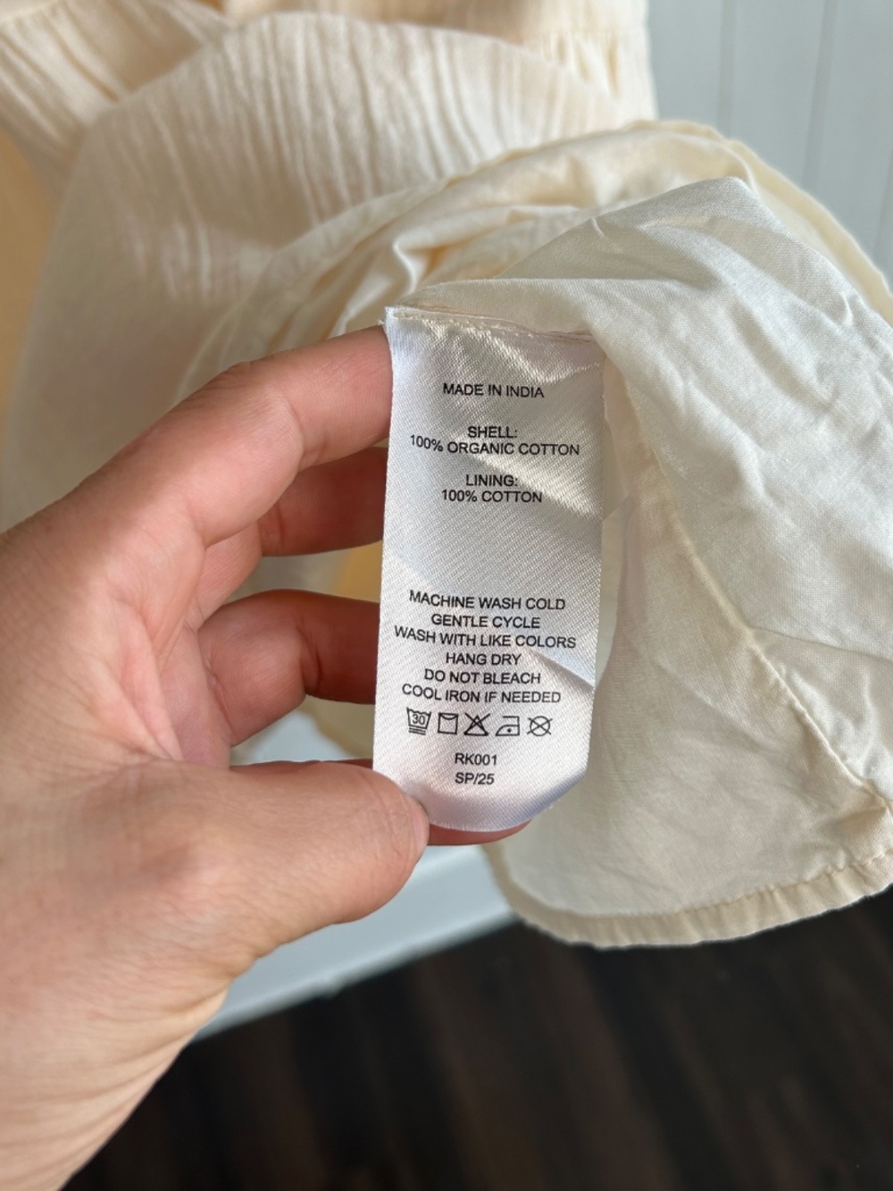 Quince size M gauze tiered maxi dress 100% organic cotton cream v-neck NEW - Picture 9 of 12